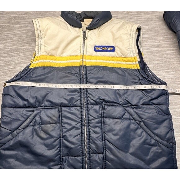 Vintage Ski Jacket Vest Weathercaster 70s 80s Blue Racing Ad Monroe Shocks SizeS - Picture 14 of 16